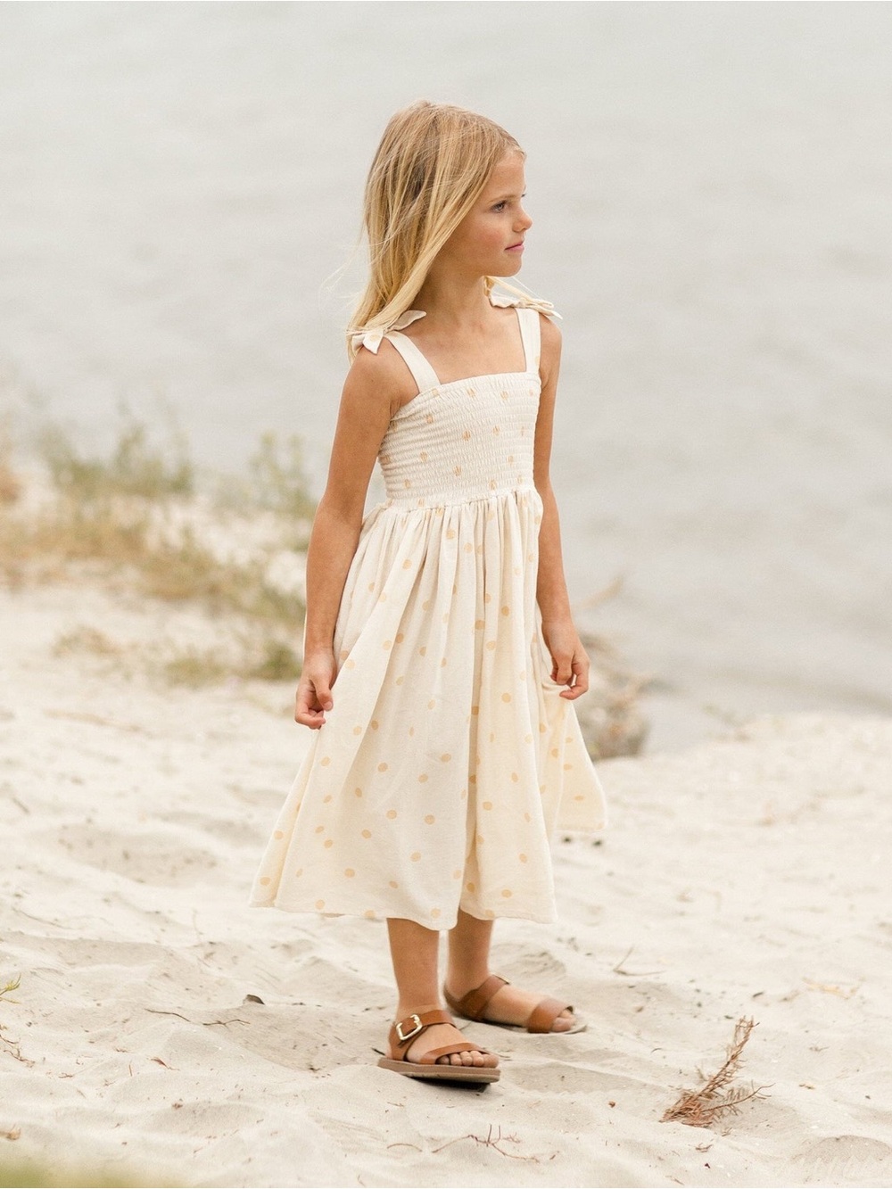 Rylee + Cru Ivy Dress In Yellow Polka Dot size 4-5y NWT
